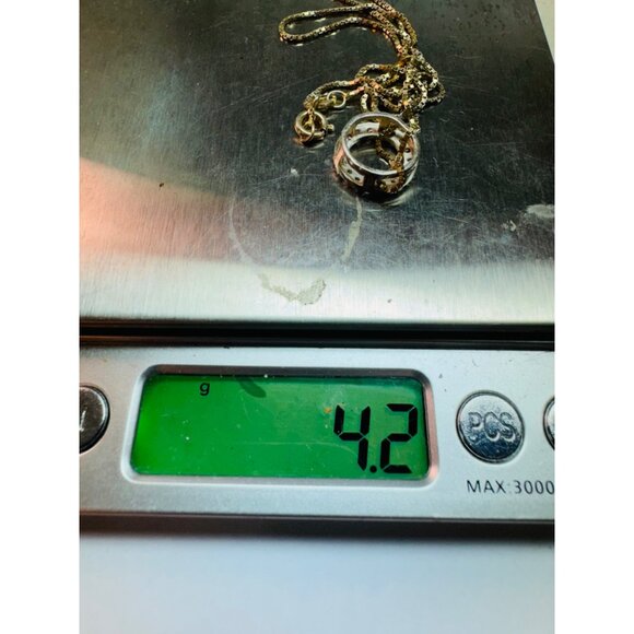 Elegant Estate Sterling Silver 925 GoldPlated Rhinestone Circle Pendant Necklace - Picture 16 of 16